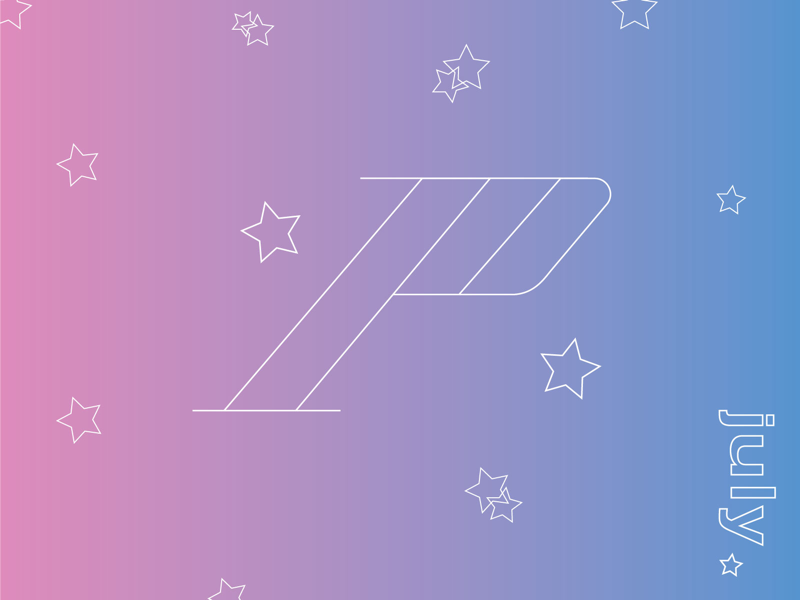 Playlist Cover - July design pattern album cover graphic design logo playback type playlists july stars shapes gradient artists music