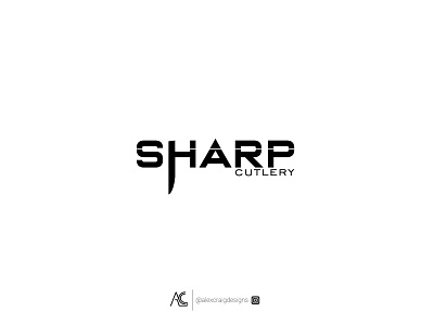 Sharp brand branding clean design identity illustrator lettering logo minimal typography