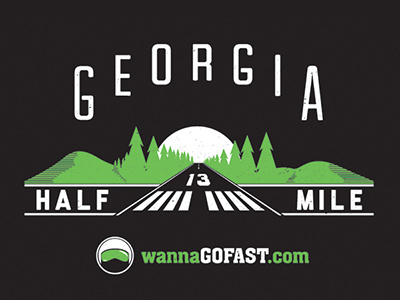 Georgia Half-Mile T-Shirt event hills illustration trees tshirt