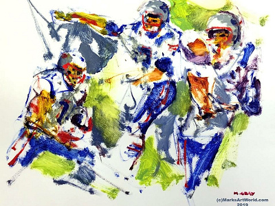 New England Patriots Tribute by Mark Gray art fine art football art football players new england patriots paintings sports sports art sports paintings tom brady