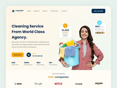 Cleaning Service Landing Page 3d adobe xd branding design figma graphic design typography ui ux