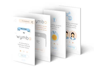 Wymbo App Onbaording branding design illustrator mobile design onboarding photoshop ui userinterface ux