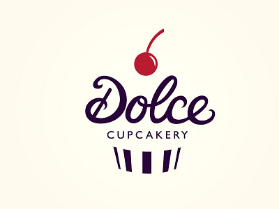 Dolce Cupcakery Logo cupcake handlettering logo