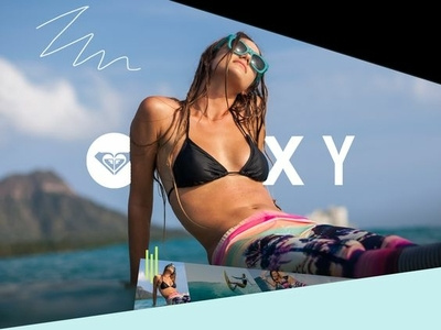 Roxy Pop Surf Promotional Page Concept grid surf surfing web design website wordpress
