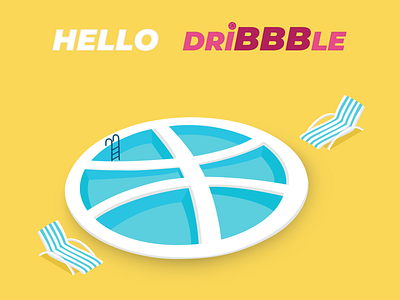 HELLO Dribbble !!! design photoshop