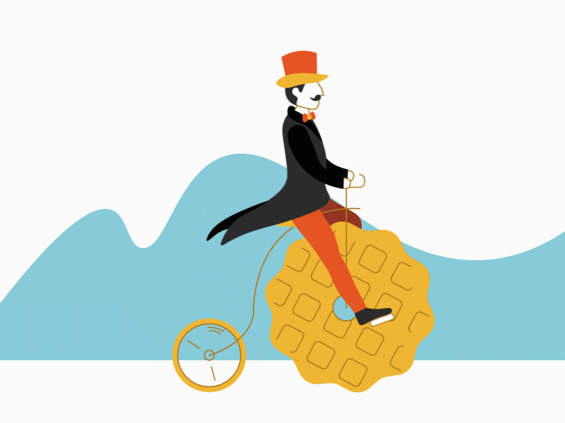 Waffle Bike! animation bicycle bike gif illustration waffle