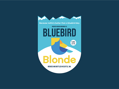 Bluebird Blonde beer bird bluebird illustration label logo snow typography