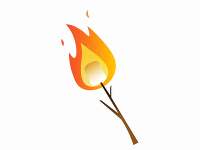 Inktober Day 3: Roasted flame illustration inktober marshmallow roasted