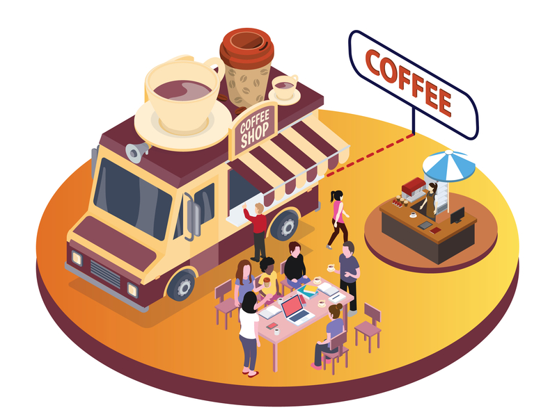 Coffee Food Truck Isometric Artwork By Isoworks On Dribbble