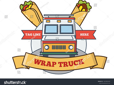 Wrap Truck Logo Design background badge business cafe car catering cream delivery design diner driving eat element fast festival food food truck food van logo logodesign