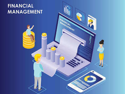 Isometric Artwork Concept of Financial Management