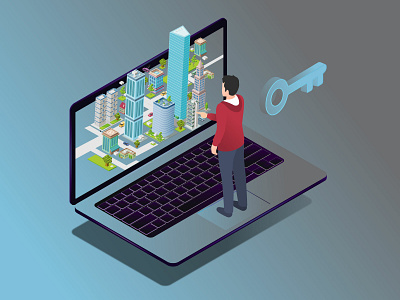 Isometric Artwork of Real-estate Isometric 3d apartment architecture building cartoon computer concept construction countryside cross section cutaway design development door floor foundation furniture isometric isometric design isometric illustration