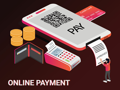 Isometric Artwork Concept of Mobile Payment