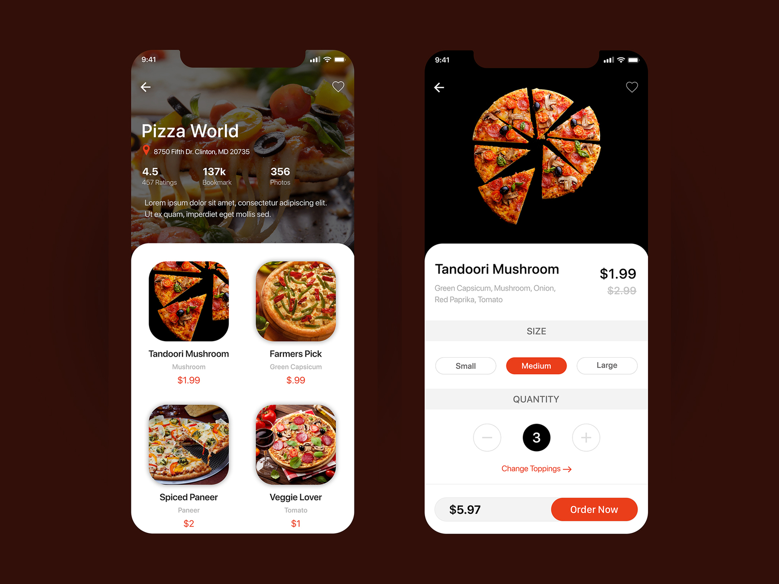 Pizza Mobile App Design by Tamiii on Dribbble