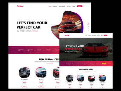 Rental Car Web App Landing Page