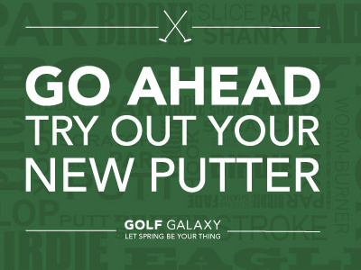 GOLF GALAXY spring signage golf illustrator indesign type vector