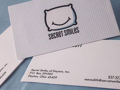 Secret Smiles Business Cards brand branding business business cards cards dayton design local logo nonprofit ohio