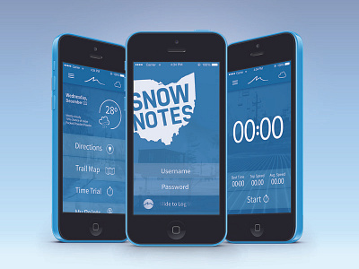 MRM On-Mountain App UI app app design blake design harmer iphone mockup ohio snow ui weather