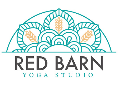 Red Barn Yoga branding light linework logo mandala washington wheat yoga yoga logo