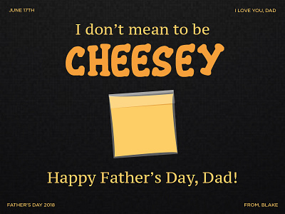 Cheesey american slice card cheese dad fathers day slice wrapper