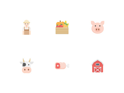 Farm Icons agriculture animal app design farm flat food icon illustration interface nature people pet ui user ux vector web