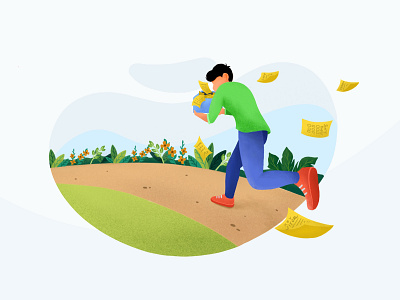 Chased by Deadlines design flat illustration ui vector