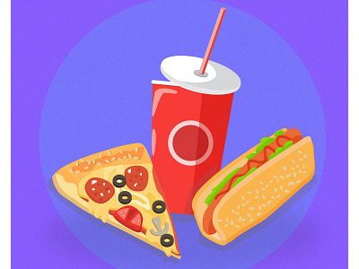 Fast food drink fast food food hotdog pizza vector