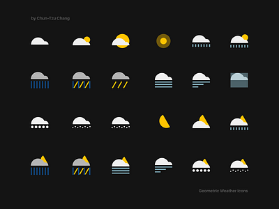 Geometric Weather Icons geometric icon icon icon design icons iconset ui weather weather icon weather icons weather ui