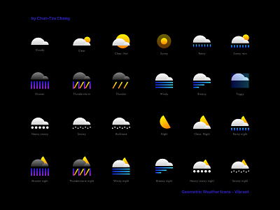 Geometric Weather Icons 2 - Vibrant version