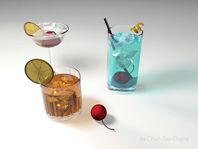 C4D Practice - Material: Drinks 🥃🍹🍸