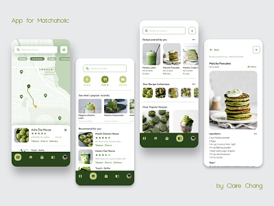 An App for Matchaholic 🍵 green interaction design interface interfacedesign matcha ui ui ux ui design uidesign ux design 🍵