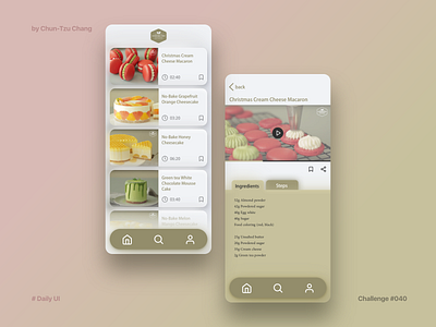 DailyUI #040 - Recipe daily ui dailyui dailyuichallenge mobile recipe ui ui 100day ui design uidesign