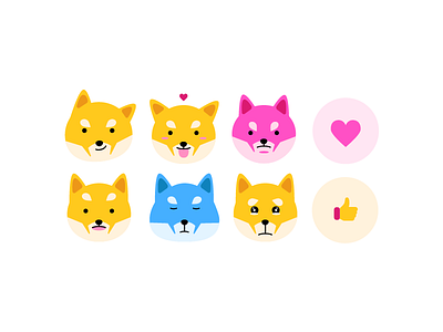 Shiba Inu emoji set emoji emotion flat icon icon illustration