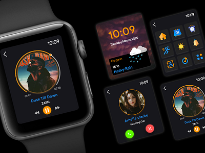 Apple Watch - Dark Theme adobexd dark ui darktheme design designs ui watchos