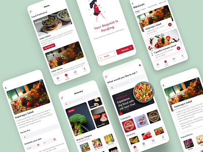 Online Chef Booking - UI adobexd chef chefs clean concept design food food app grocery ingredients minimal minimalist mobile design mobileapp packages recipe ui user experience user interface