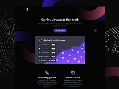 Kick Early Access Landing access competitions early gaming giveaways illustration landing landing page page vector