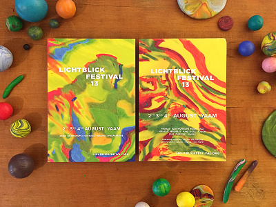Plasticine Flyers for Lichtblick Festival abstract color dough festival flyer music plasticine
