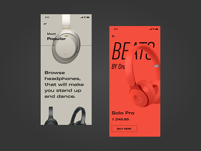 Beast Headphones app branding design flat logo minimal typography ui userinterface ux