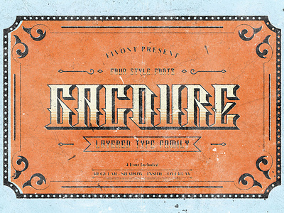 Gacoure - Layered Typeface badge barber emblem font label layered lettering logo retro sport typeface vintage
