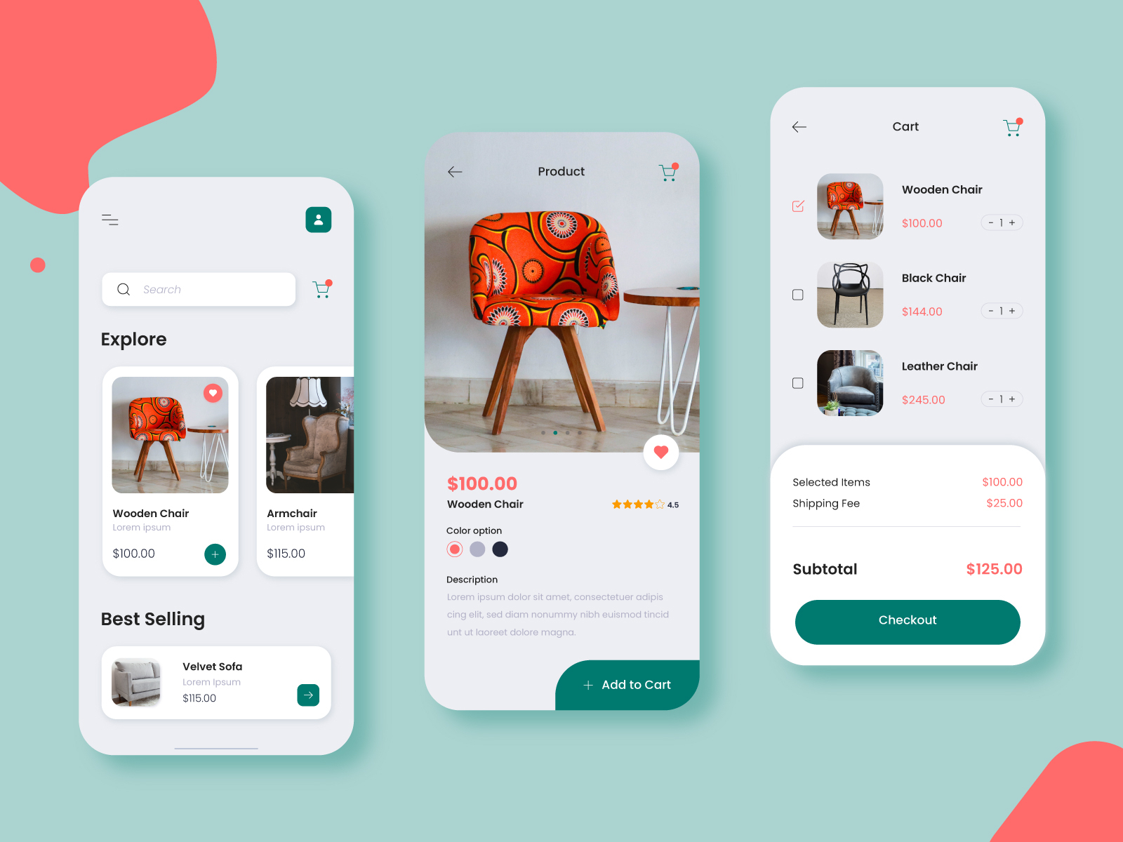 Furniture App UI Concept by Malik Arbab Awan on Dribbble