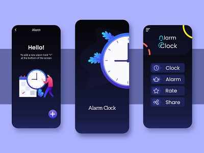 Alarm Clock Mobile App app app ui app design branding clock app design logo mobile mobile app mobile app design mobile ui ui uidesign