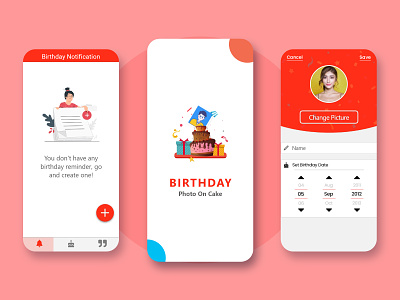 Birthday Reminder App UI Design