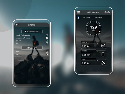 Altimeter Mobile App Design altimeter altimeterapp app app ui app design appui appuidesign gps measureapp mobile mobile app mobile app design mobile design mobile ui product design trend trendy design ui uidesign uiux