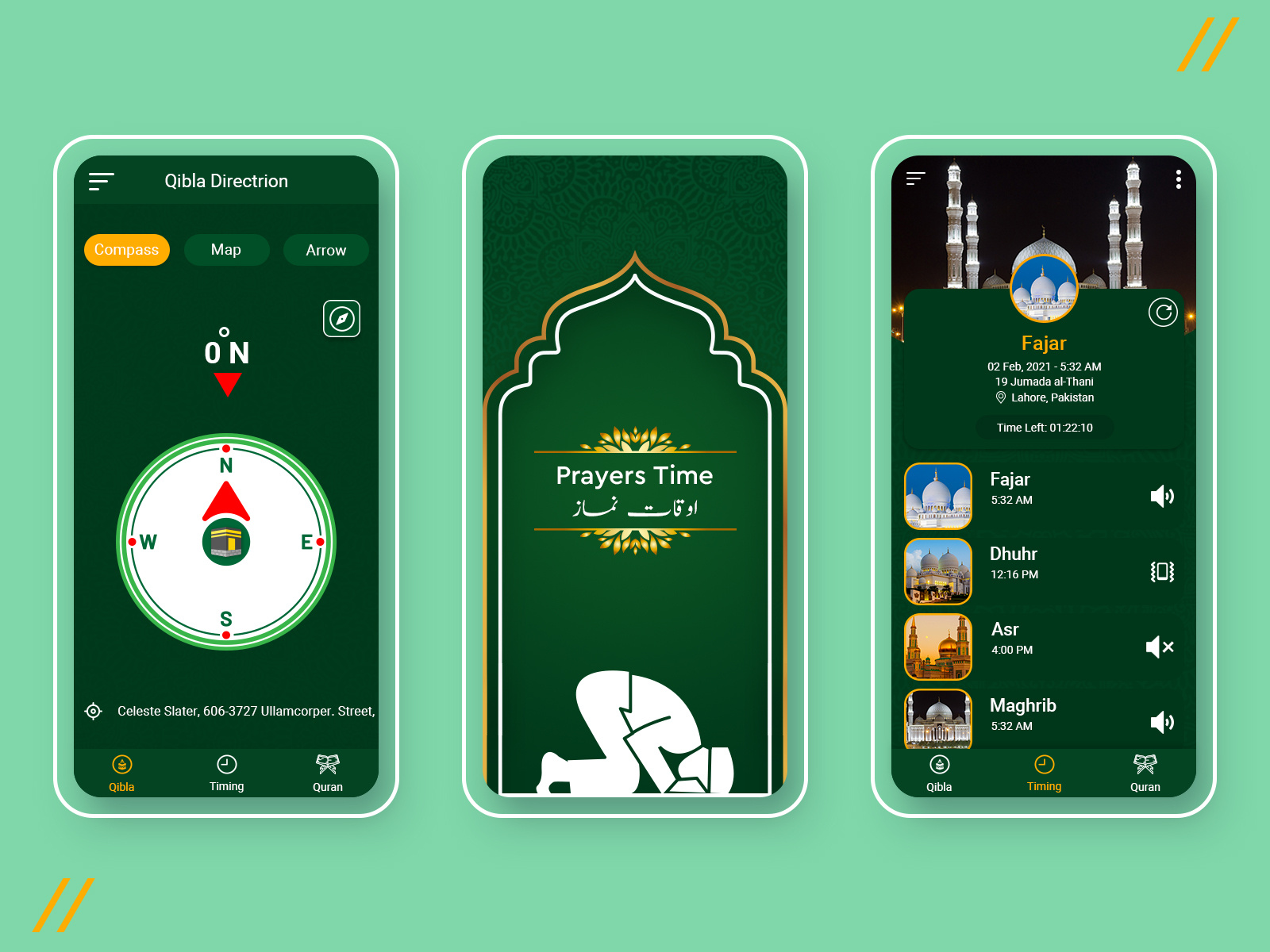 Prayer Timing Mobile App Ui by Malik Arbab Awan on Dribbble