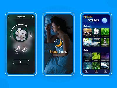 Sleep Sound App UI Design app app design app ui app ui design app uiux application mobile mobile app mobile app design mobile design mobile ui product design sleep app sound design trends trendy design typography ui ui trends uidesign