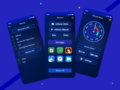 Altitude Meter App UI Design altitude app app design appdesign appuidesign graphic design meter mobile mobile app mobile app design mobile design mobile ui product design screens trendy design ui ui ux design uidesign uiux web design