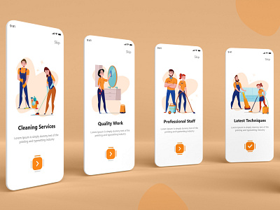Cleaning Services Onboarding Screen Design app app ui app design cleaning services mobile app mobile app design mobile design mobile ui onboarding screens product design ui ui design ui kit ui ux