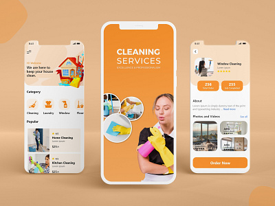 Cleaning Services App UI Design app app design app ui design cleaning services design graphic design illustration logo mobile mobile app mobile app design mobile ui product design ui uidesign