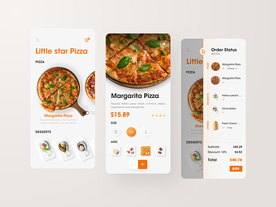 Ordering App app design dessert food icon ios pizza store ui ux
