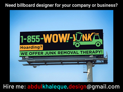 Billboard Design for junk removing company banner banner ads banner design billboard billboard design billboard designer graphic design large banner roadside banner web ads web banner